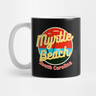 Myrtle Beach Retro Sunset Graphic Design Mug